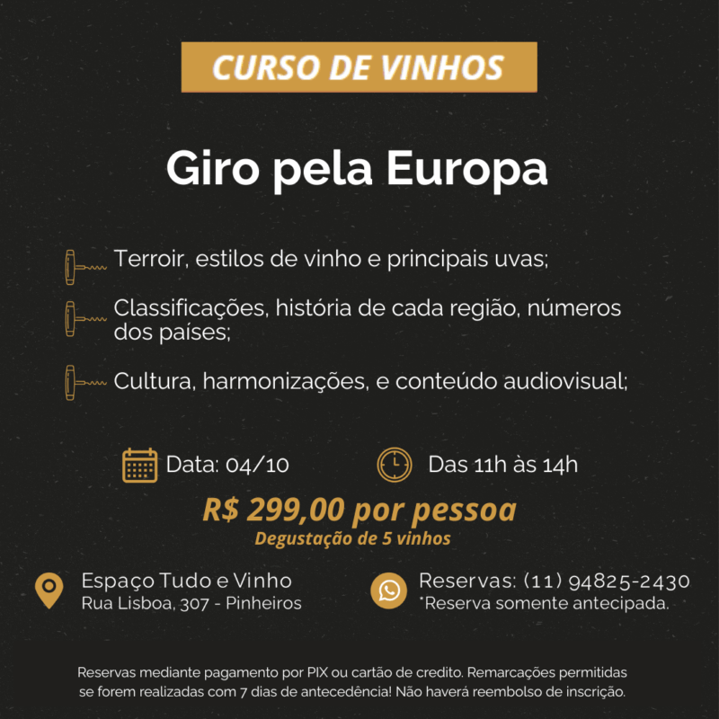 curso "giro pela europa" (04/10) sabado